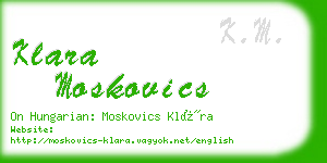 klara moskovics business card